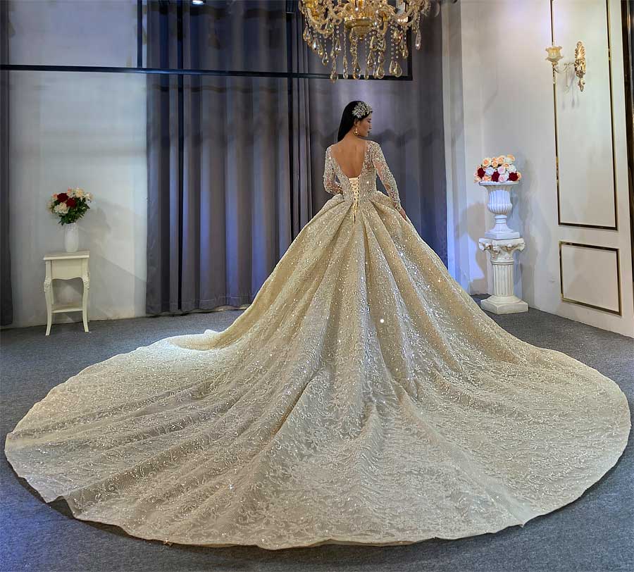 NS4078 Crystal Beaded Haute Couture luxury Ball Gown Wedding