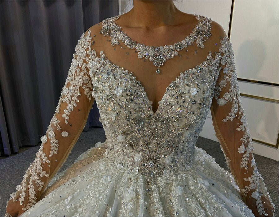 NS3607 Full beading luxury sparkling bling bling Ball Gown wedding dress Affordable Luxury Couture