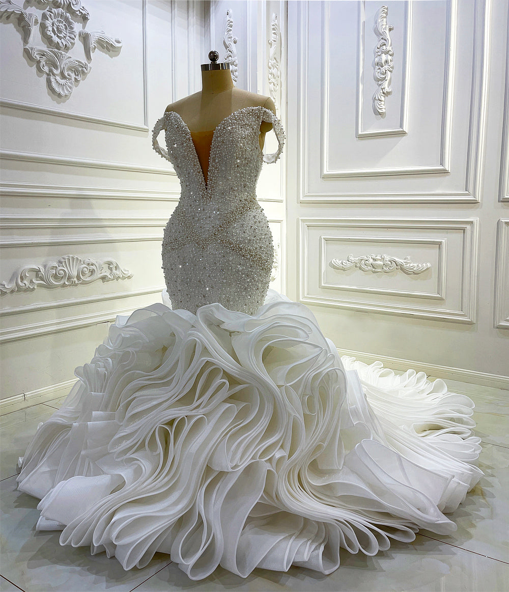 AM1213 Detachable Straps Beading Wedding Dress