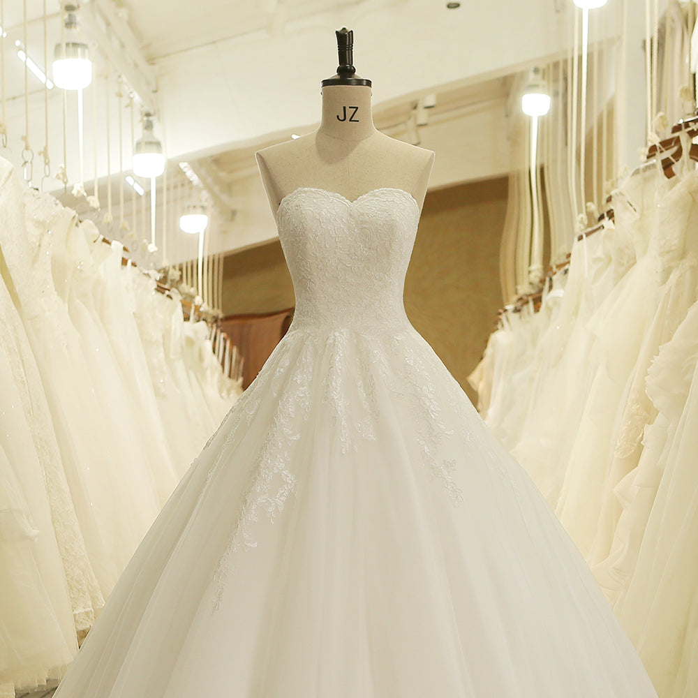 Charming Sweetheart Applique Lace Vintage Bridal Wedding Dress Princess Wedding Dresses Bridal Gown vestidos de noivas