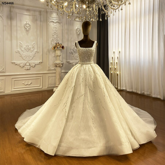 NS4466 Fashion Crystal Beads Straps Luxury Wedding Dress