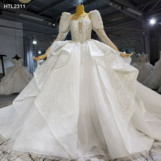 Appliques And Crystal Beading White Dress O-Neck Boho Wedding Dress Flower Wedding Dress For Civil Wedding bestidos de novia