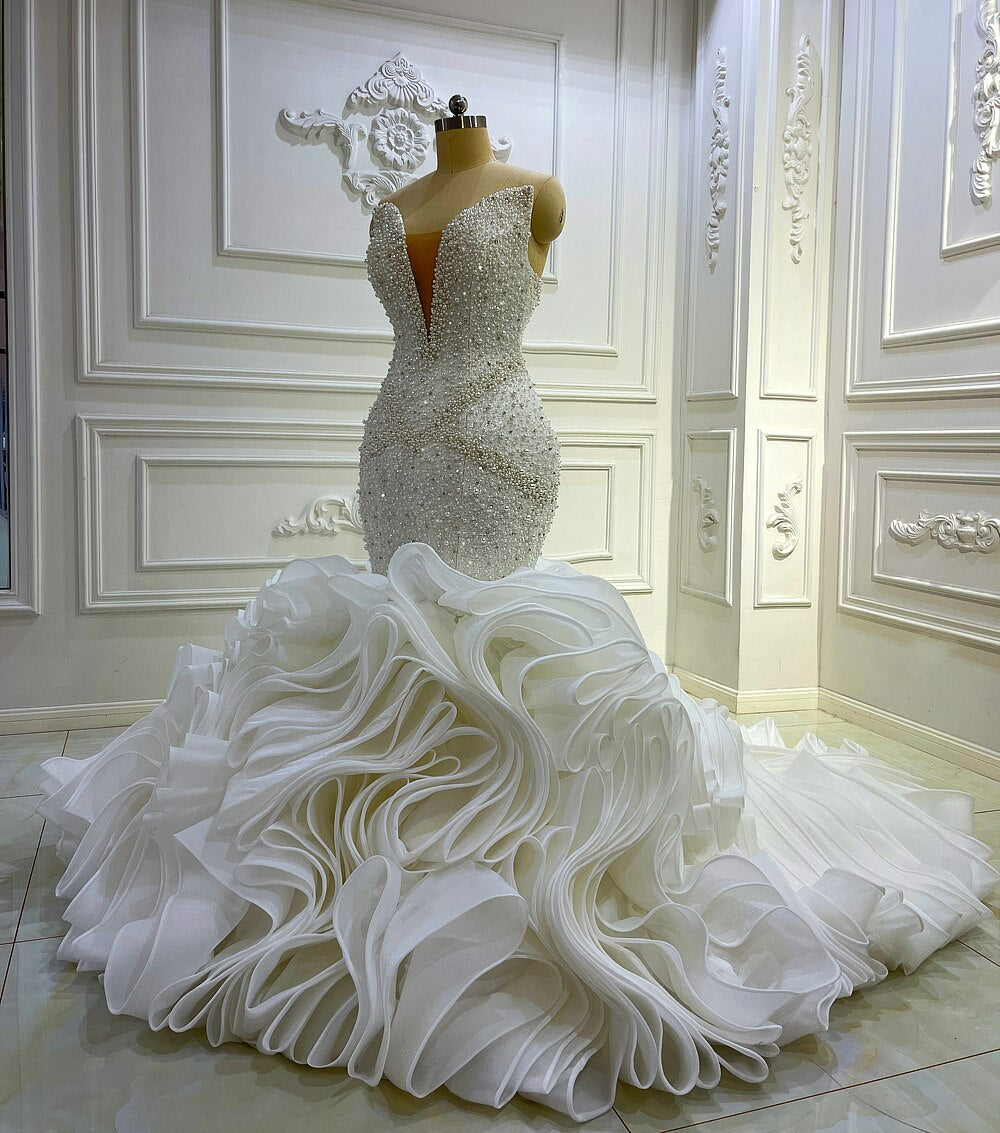 AM1213 Detachable Straps Beading Wedding Dress