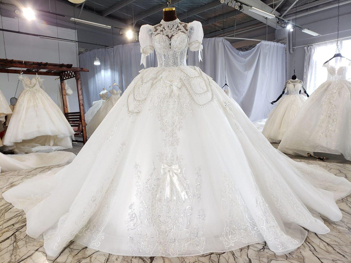 Beaded Halterneck Bridal Gown