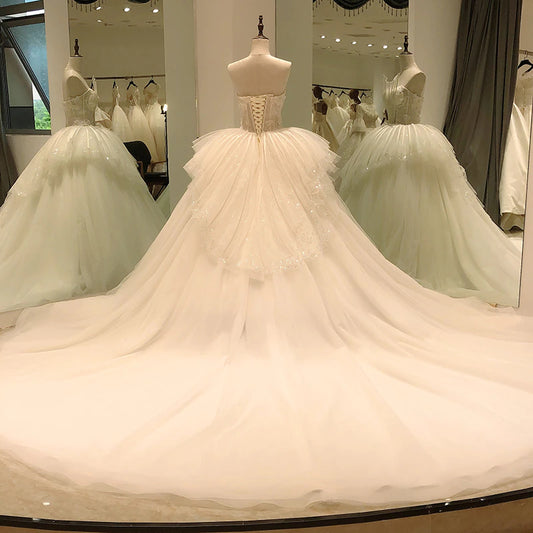 Aiso Bridal wedding dress bride wedding gown elegant women lace plus size robe mariage femme tiered Ball gown wedding dress