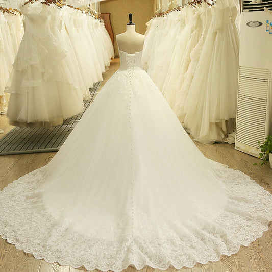 Charming Sweetheart Applique Lace Vintage Bridal Wedding Dress Princess Wedding Dresses Bridal Gown vestidos de noivas