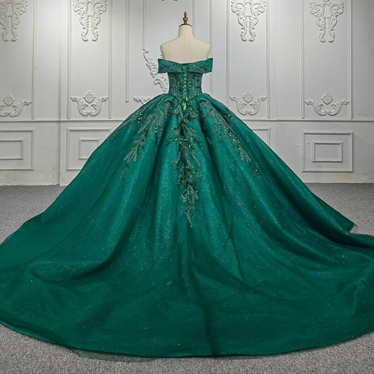 Quinceanera Dresses Ball Gown Sequined shinny glitter green dress