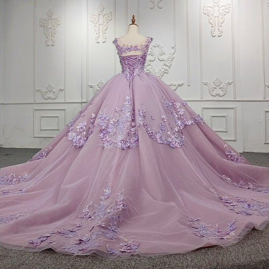 Purple Sweetheart Neckline Quinceanera Luxury Dress