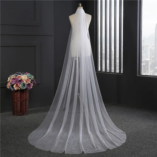 White/Ivory Wedding Veil One-layer long Bridal Veil Head Veil Wedding Accessories