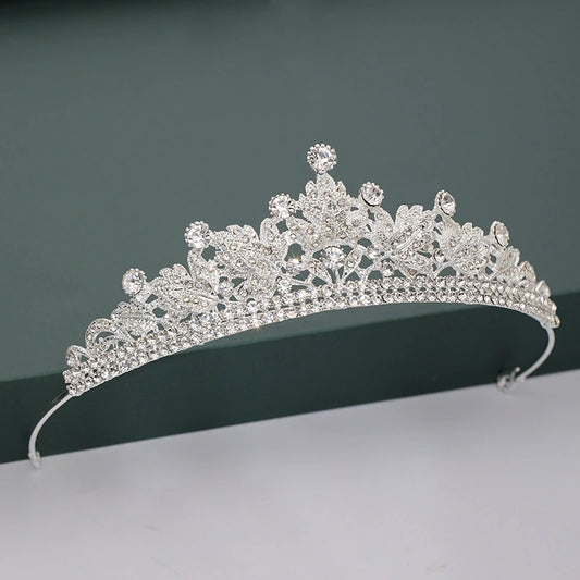 Gold Silver Color Tiaras And Crowns For Wedding Bride Party Crystal Pearls Diadems Rhinestone Head Ornaments Fashion Accessories