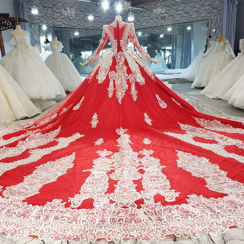 Red Luxury High-end Ball Gown Evening Wedding Dress