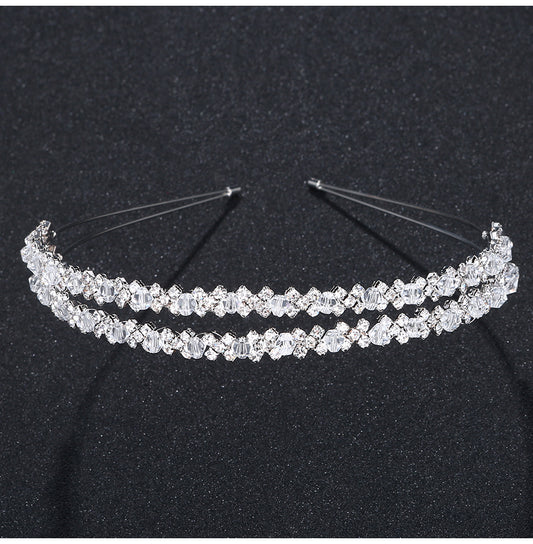 Crystal Rhinestones Hairbands Tiaras Beads Crowns Wedding Party Prom Hair Accessories Women Girls Fashion Head Jewelry