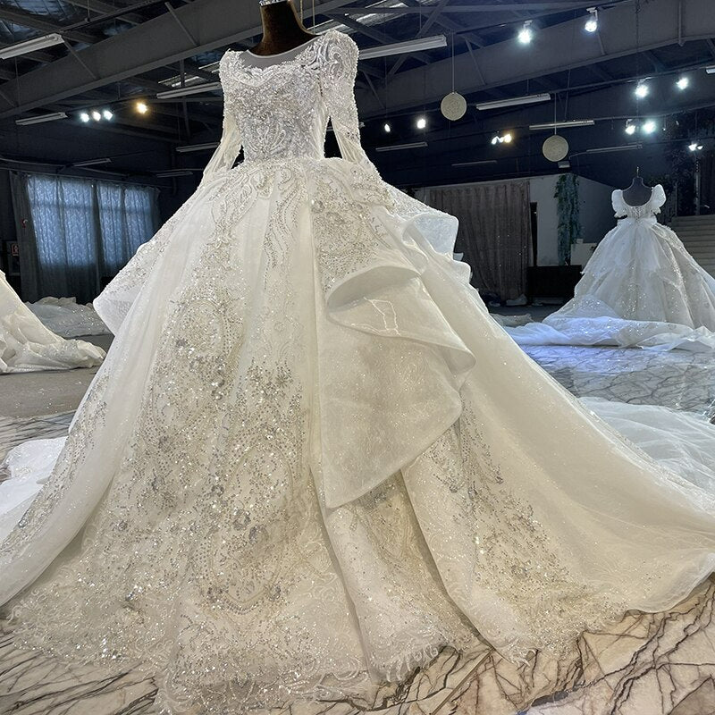 Mori Lee 1063 Cassiopeia Bell Sleeve Glitter Wedding Dress -  MadameBridal.com