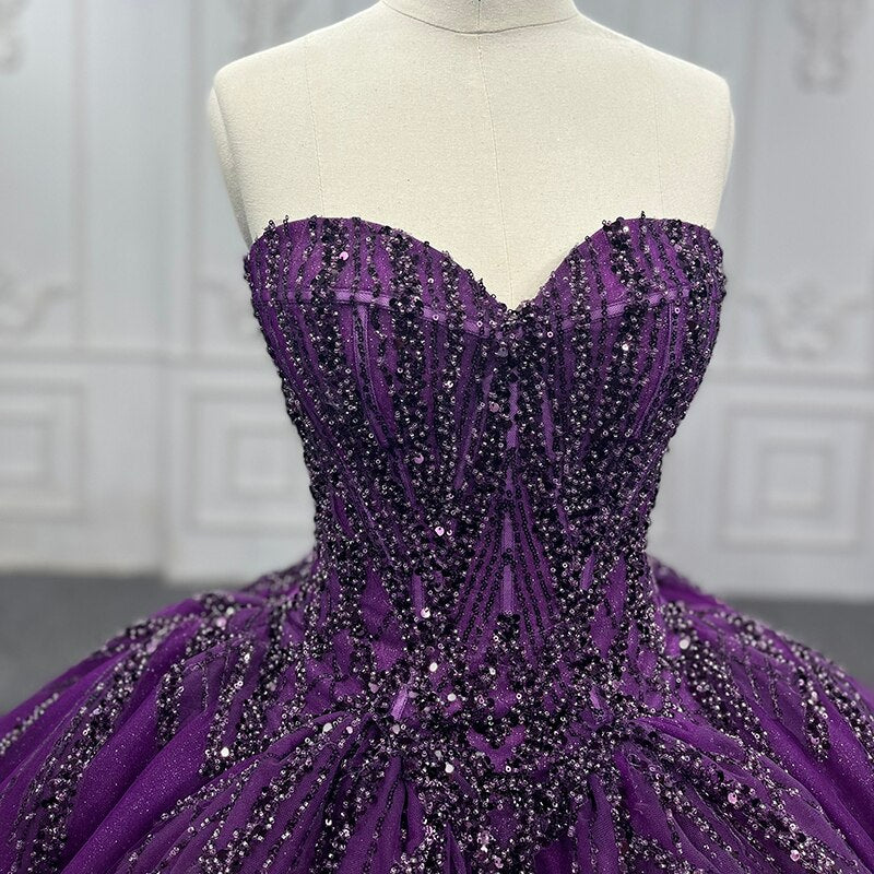 Classic Purple Sweetheart neckline ball gown Luxury dress