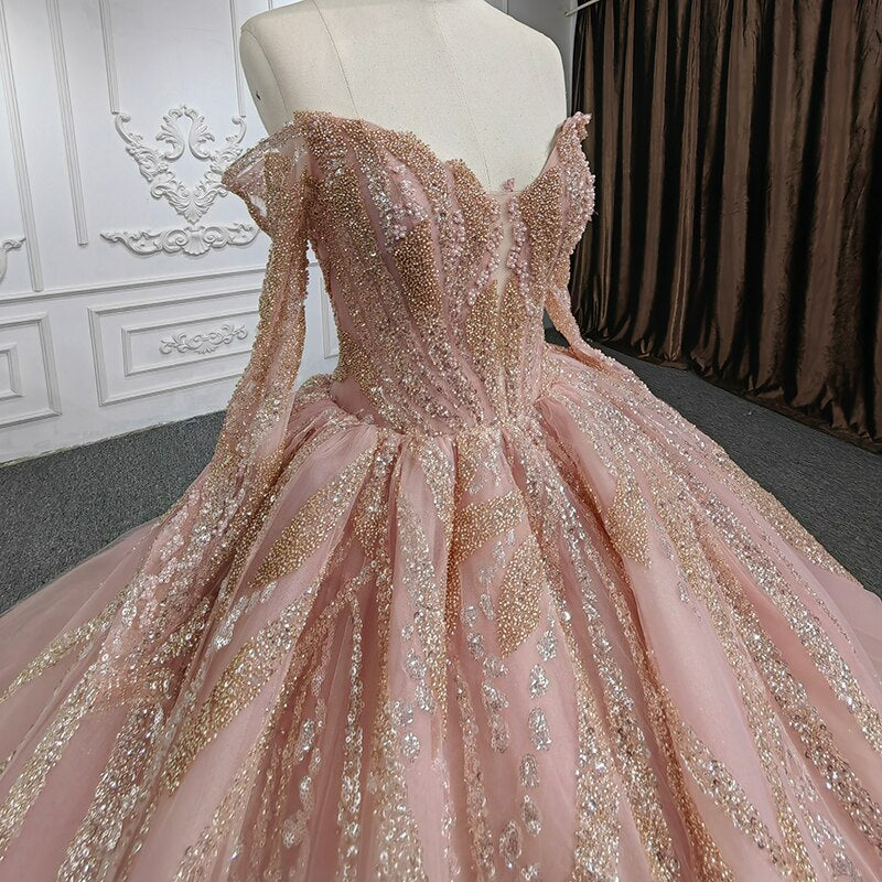 Sweetheart Long One-Piece luxury Dress Gown crystal Beading