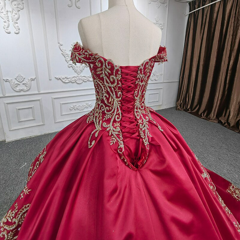 Satin Sweetheart Shinny glitter Appliques Evening luxury red Dress
