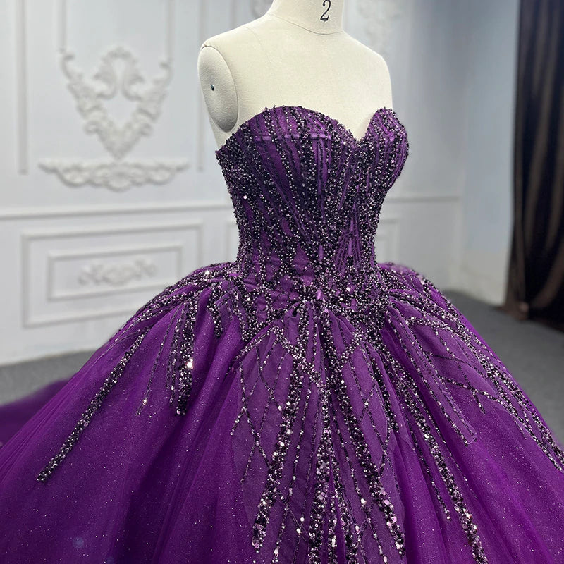 Classic Purple Sweetheart neckline ball gown Luxury dress
