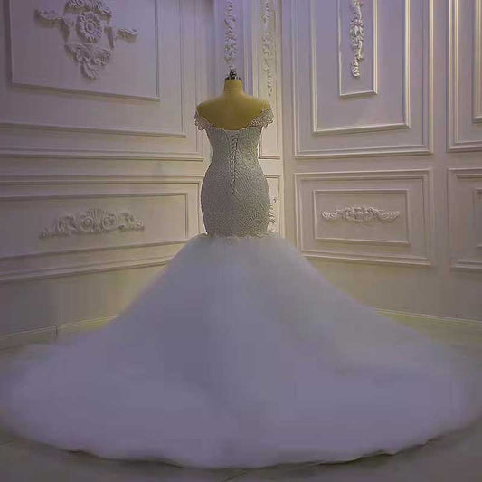 Sophia Shoulder Lace Beaded Mermaid Wedding Dress