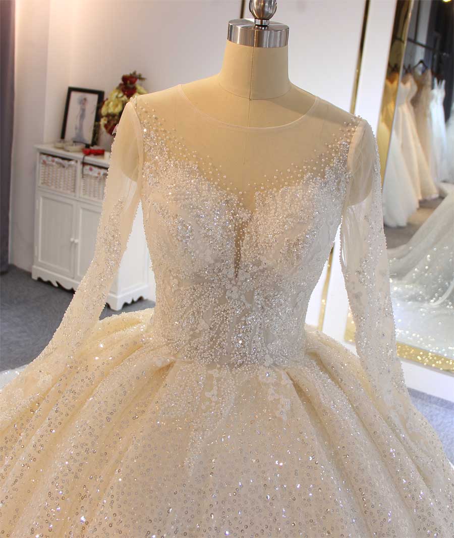 NS3536 Narili Ball Gown Wedding Dress Sparkling Shiny luxury Bridal Dress