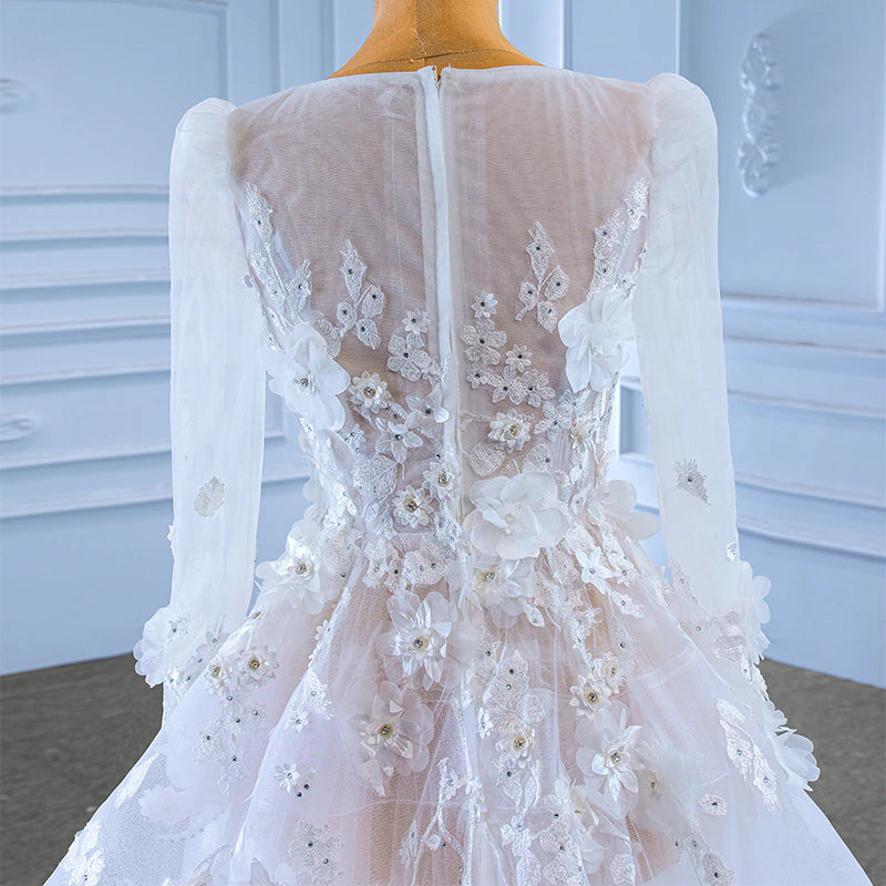 Eloise Classic Wedding Dresses For Women Organza A-Line V-Neck Wedding Gown For Bride Flowers RSM222199 Vestido De Novias