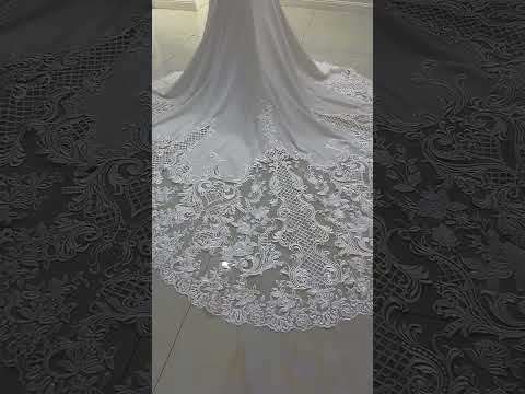 AM1077 Beach Casual Spaghetti Straps Lace Appliqued Simple Wedding Dress