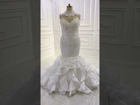 AM818 gelinlik Lace Applique Wraps Mermaid Big Plus Size Wedding Dress