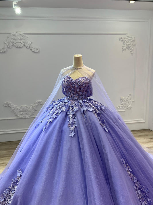 Purple Quinceañera ball gown luxury sweet 16 dress