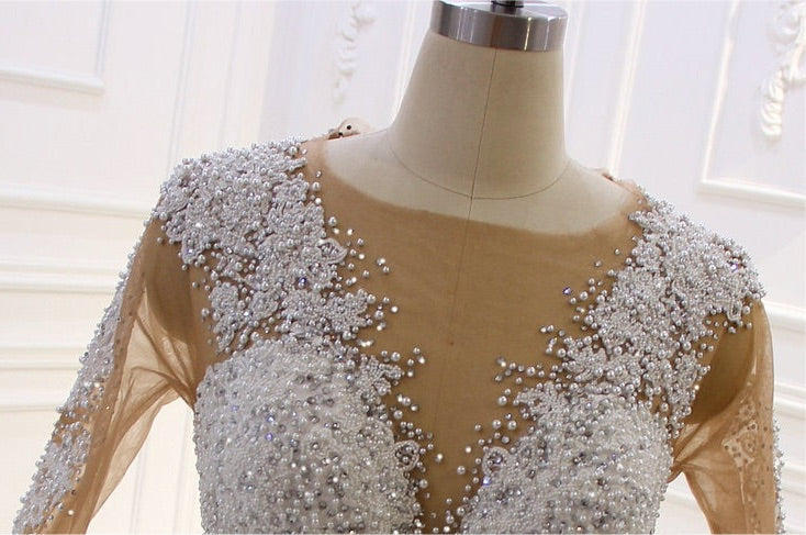 AM224 Rhinestone Crystal Ball Gown Luxury Wedding Dress