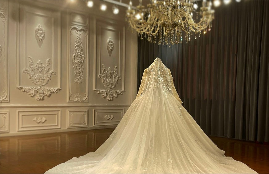 NS4358 Luxury Crystal Beaded ball gown Wedding Dress