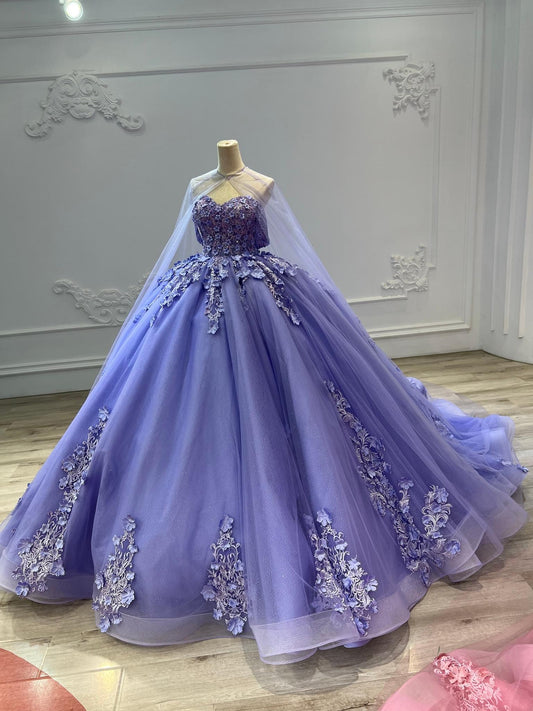 Purple Quinceañera ball gown luxury sweet 16 dress