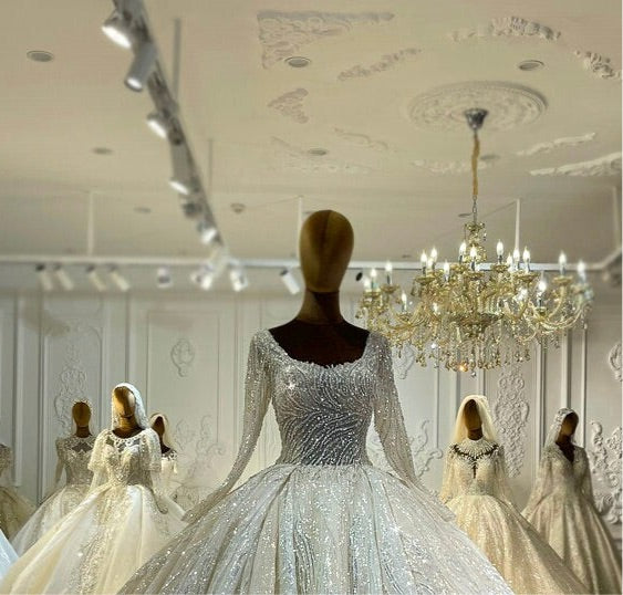 NS4269 Luxury shiny glitter Ball gown wedding Dress